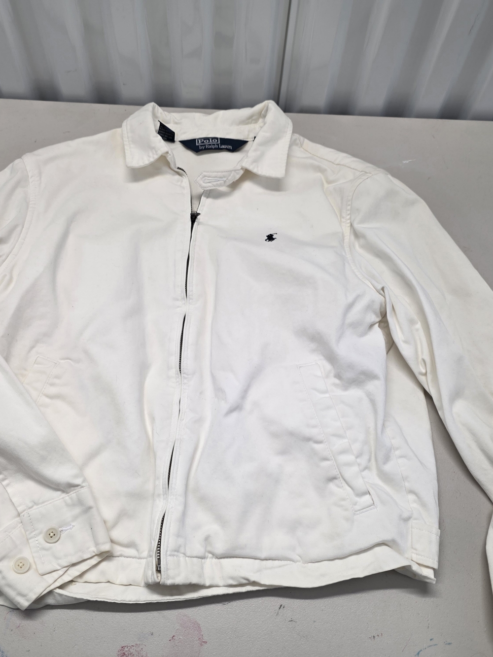 Vintage Polo Ralph Lauren Men’s Medium White Full Zip Bomber Jacket
